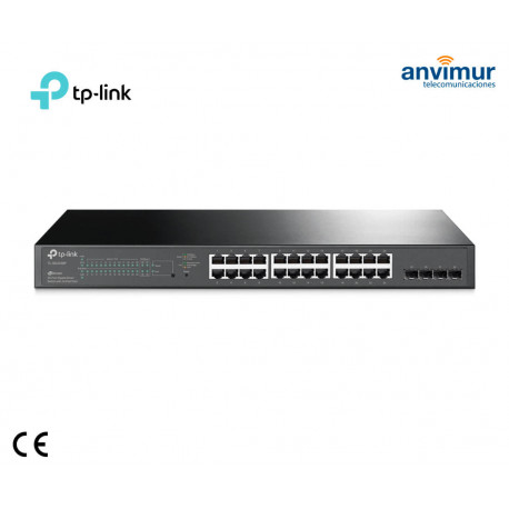 SG2428P, Switch Smart Gigabit JetStream 24 puertos PoE+ y 4 SFP | TP-LINK