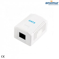 UTP 1 port RJ45 female CAT6 surface-mount terminal box