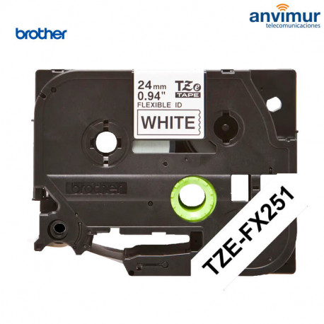 Brother flexible P-Touch BLACK ON WHITE text 24mm | 8m