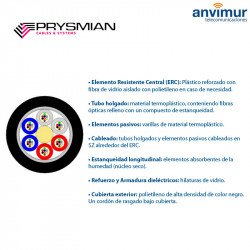 16PRYSMIAN - 16 VP Fiberglass and polyethylene coating (4 tubes x 4 fibers)