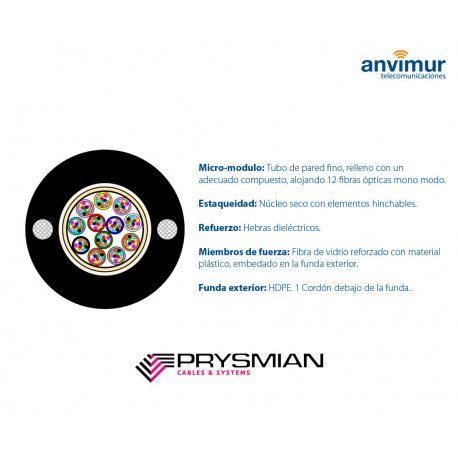 PRYSMIAN-24 F – Easy to use fiber and polyethylene cover (2 tubes x 12 fibers)