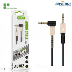 Cable Audio Jack 3.5mm Macho/Macho Tipo L 1M | AU102