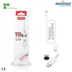 Cable Datos 2.4A Type-C Blanco 1 Metro | CU1607