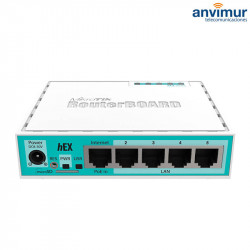 hEX, Router 5 Puertos Gigabit, 256MB RAM, USB, microSD | MikroTik