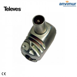 413210, IEC Male IEC Plug, Angled and Shielded PRO EasyF (Class A+) | Televes