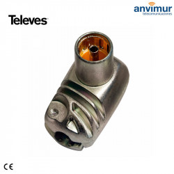 413210, IEC Male IEC Plug, Angled and Shielded PRO EasyF (Class A+) | Televes