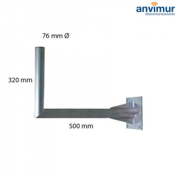 Soporte Pared en L Ø76mm 500/320mm GALVANIZADO en CALIENTE