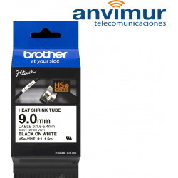 Cinta Brother tubo termorretráctil P-Touch BLANCO texto NEGRO 9mm | 1.5m