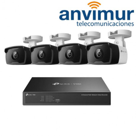 KIT TPLINK VIGI NK8P-B434I 3MP Bullet IPC & 8 Canales PoE+ NVR