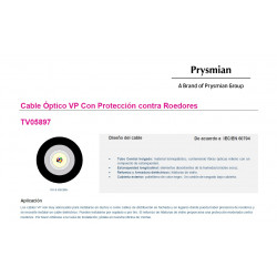 8PRYSMIAN – 8 VP Fibra de vidrio y cubierta polietileno (1 tubo x 8 fibras)