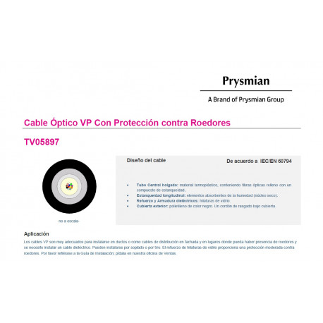 PRYSMIAN-FTP-96 F - Fiberglass and polyethylene coating (12 tubes x 8 fibers)