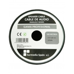 Cable Audio Paralelo Negro 100mts 2 x 1.5 mm