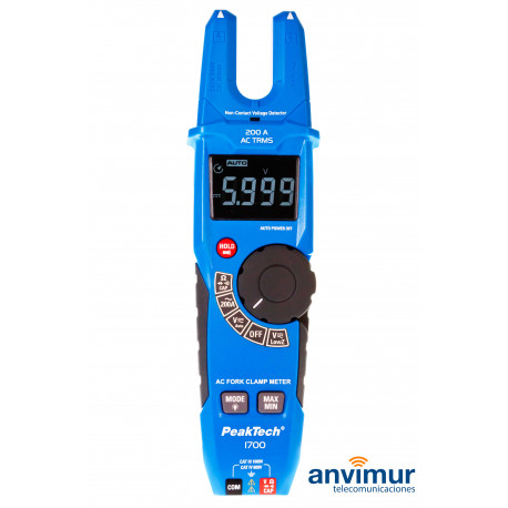PeakTech P1700 – Medidor de Pinza TrueRMS, 6000 cuentas