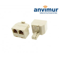 1 Male RJ11 to 2 Female RJ11 telephone adapter