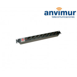 19" POWER STRIP WITH 8 SCHUKO + ON/OFF SWITCH