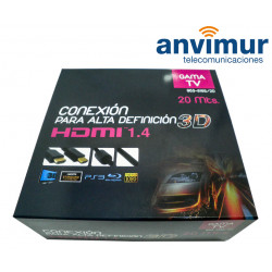 CABLE HDMI m/m 20M con Filtros y Nylon Trenzado