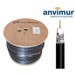 Bobina Cable Coaxial Negro Cobre Ø10mm, 305M, 11.5dB,