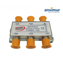 Derivador 5-1000Mhz 4 salidas 16dB. Anvimur