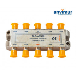 Derivador Anvimur 5-2400 MHz 8 salidas 20dB.