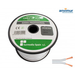 Cable Audio 100mts BLANCO-BLANCO 2x1mm