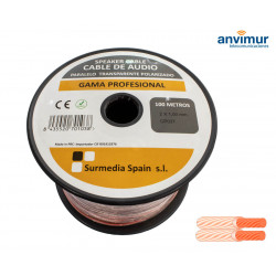 Cable Audio 100mts PARALELO TRANSPARENTE 2x1mm