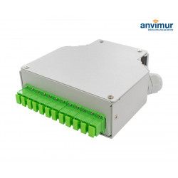 Terminal box DIN type with 12 ports SC/APC Simplex