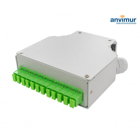 Terminal box DIN type with 12 ports SC/APC Simplex