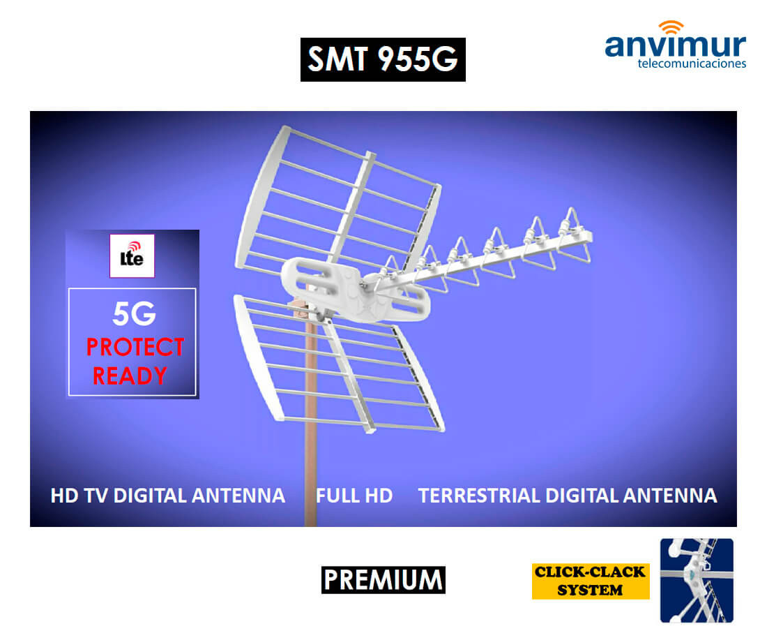 Antena TDT HD PREMIUM 18 dBi con Filtro LTE700