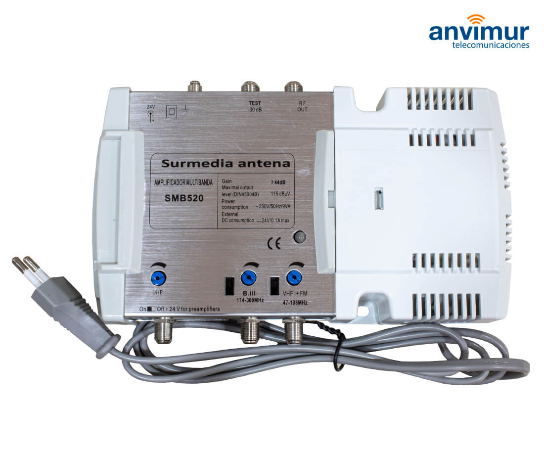 Amplificador de señal de antena TV 2 salidas con filtro 4G-L