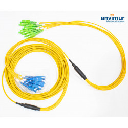 Cable Breakout de 8 Latiguillos SC/APC - SC/UPC 10M Ø3mm