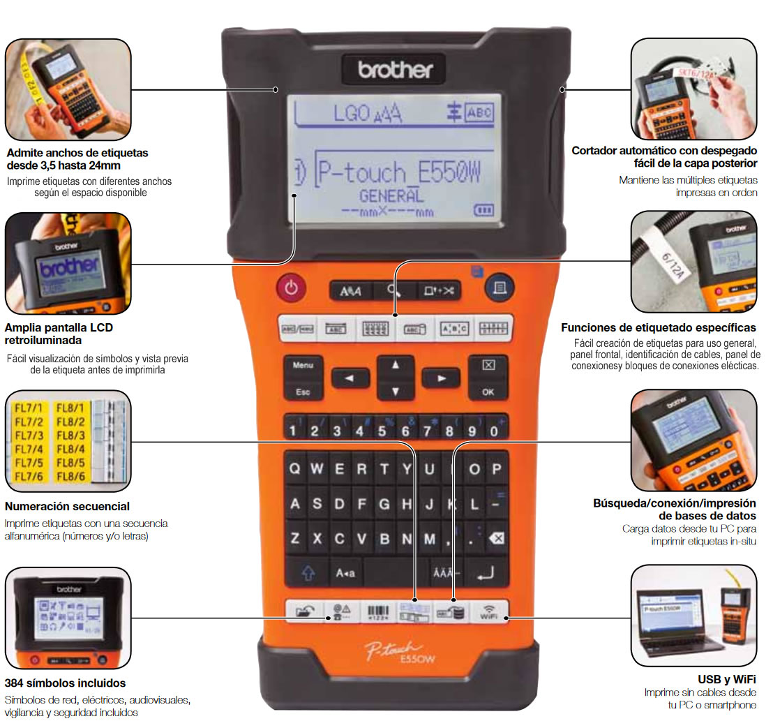 Rotuladora electronica P-Touch E550W