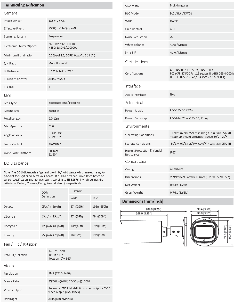 Datasheet hfw1400R